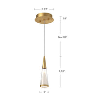 Kuzco Lighting - 402401BG-LED - LED Pendant - Malabar - Brushed Gold