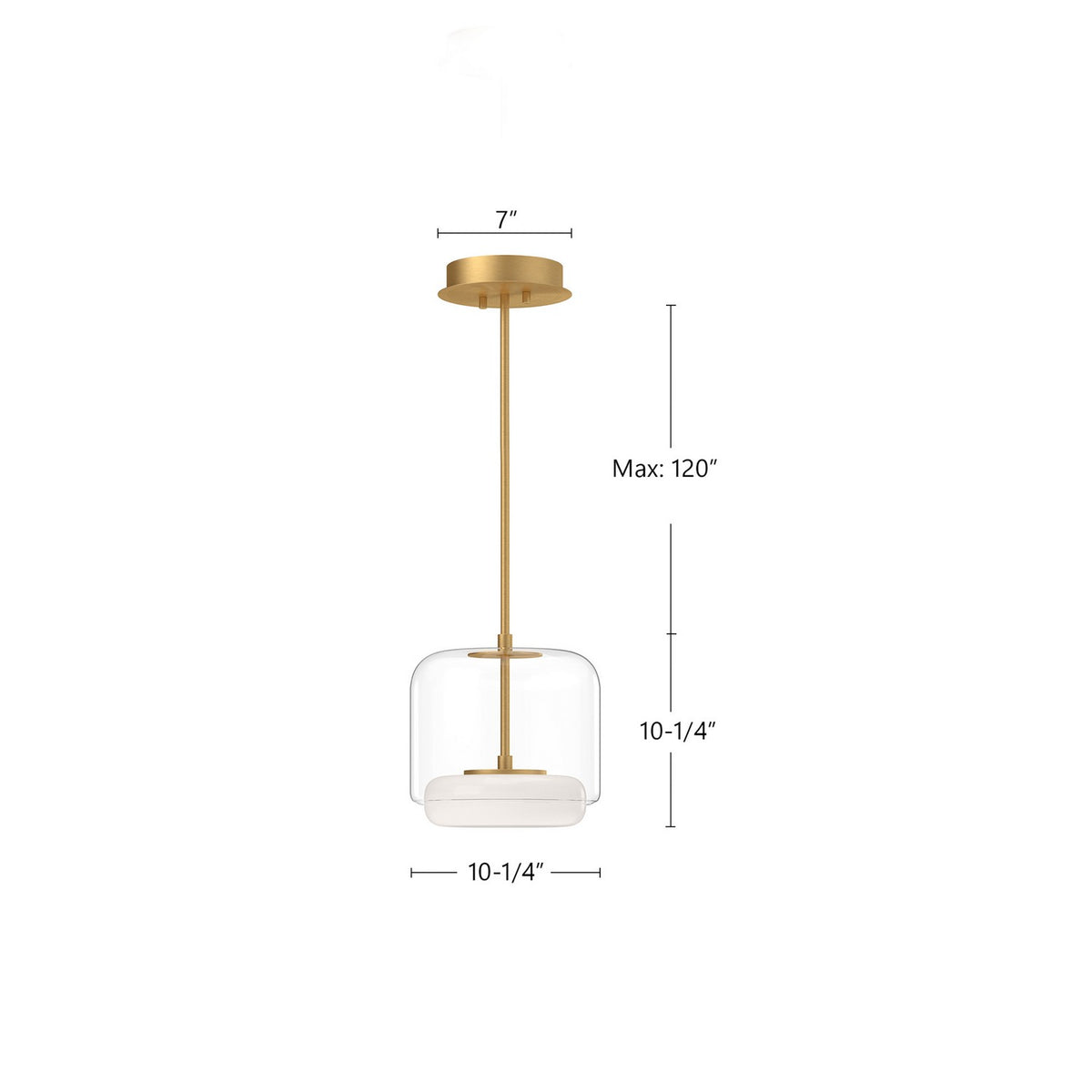 Kuzco Lighting - PD70610-CL/BG - LED Pendant - Enkel - Clear/Brushed Gold