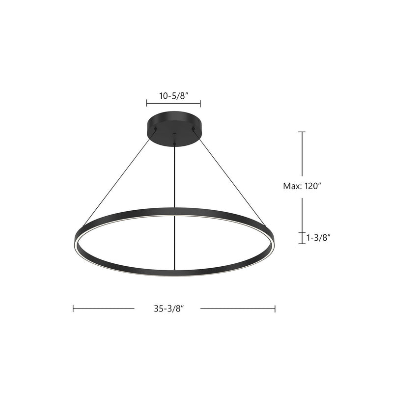 Kuzco Lighting - PD87136-BK - LED Pendant - Cerchio - Black