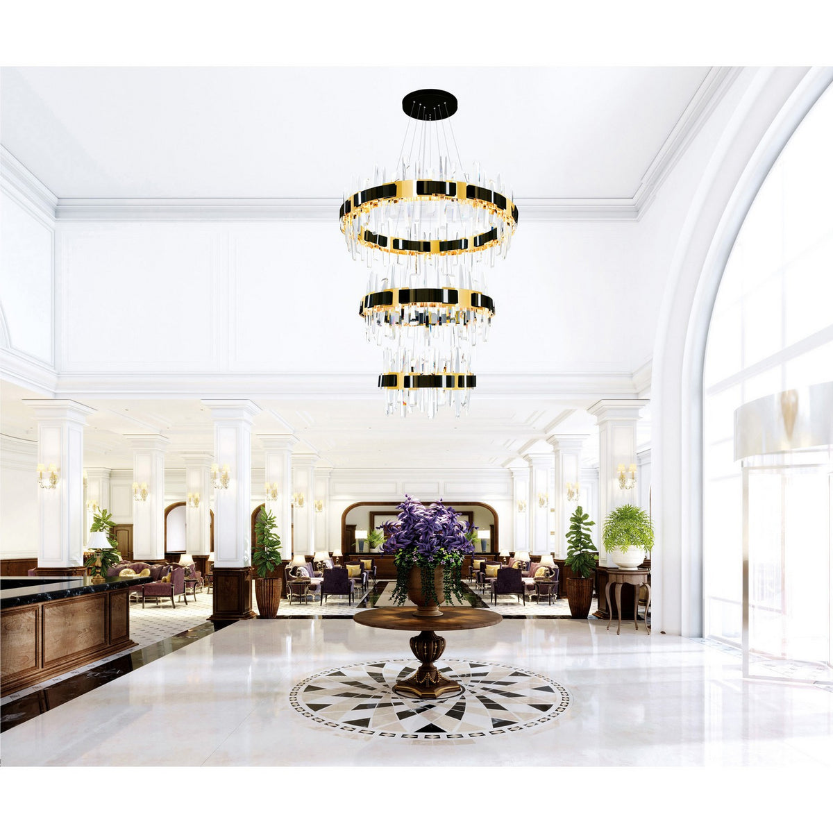 CWI Lighting - 1592P32-3-612 - LED Chandelier - Aya - Pearl Black & Titanium Gold