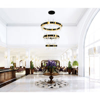 CWI Lighting - 1592P32-3-612 - LED Chandelier - Aya - Pearl Black & Titanium Gold
