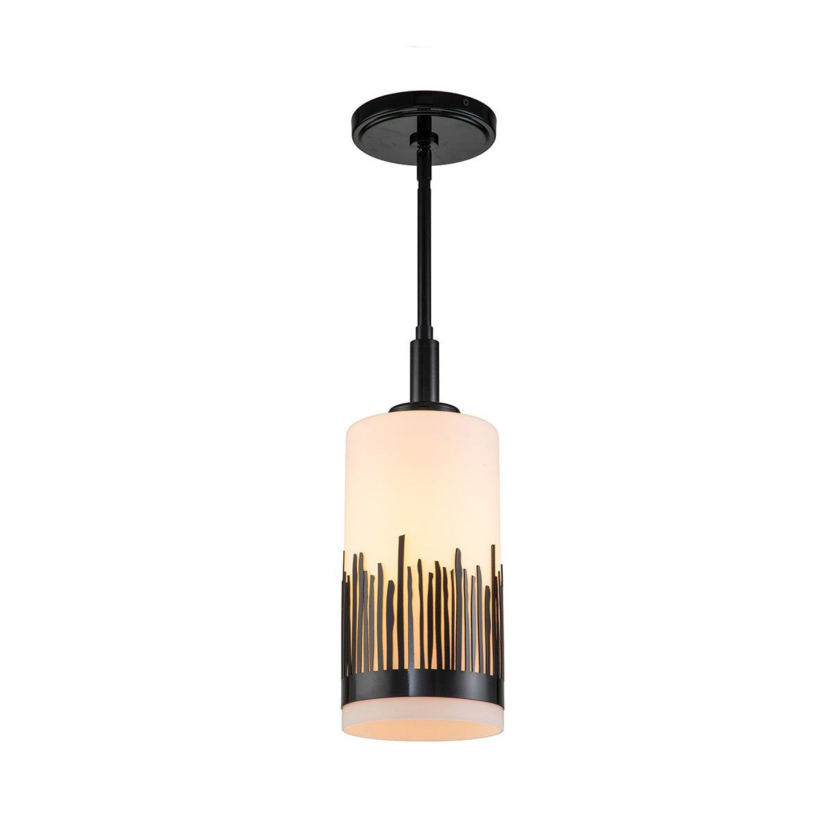 Lucas + McKearn - PD20319BLK-1 - One Light Mini Pendant - Sawgrass - Lacquered Black