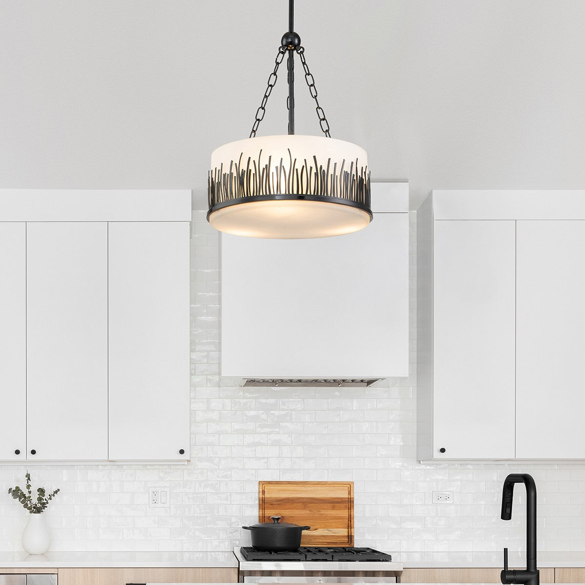 Lucas + McKearn - PD20319BLK-2 - Two Light Pendant - Sawgrass - Lacquered Black