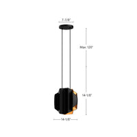 Kuzco Lighting - PD58014-BK/GD - Two Light Pendant - Akira - Black/Gold