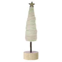 Design Shop White Wooly Tree, 3.25" X 12.75", Set of 2.