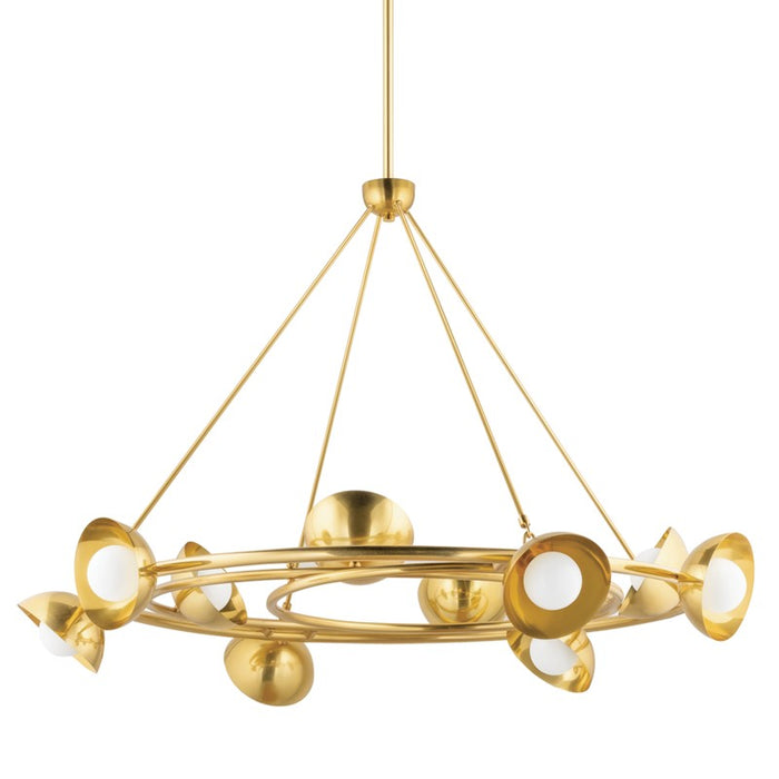 Corbett Lighting Ten Light Chandelier from the Oraibi collection in Vintage Brass finish