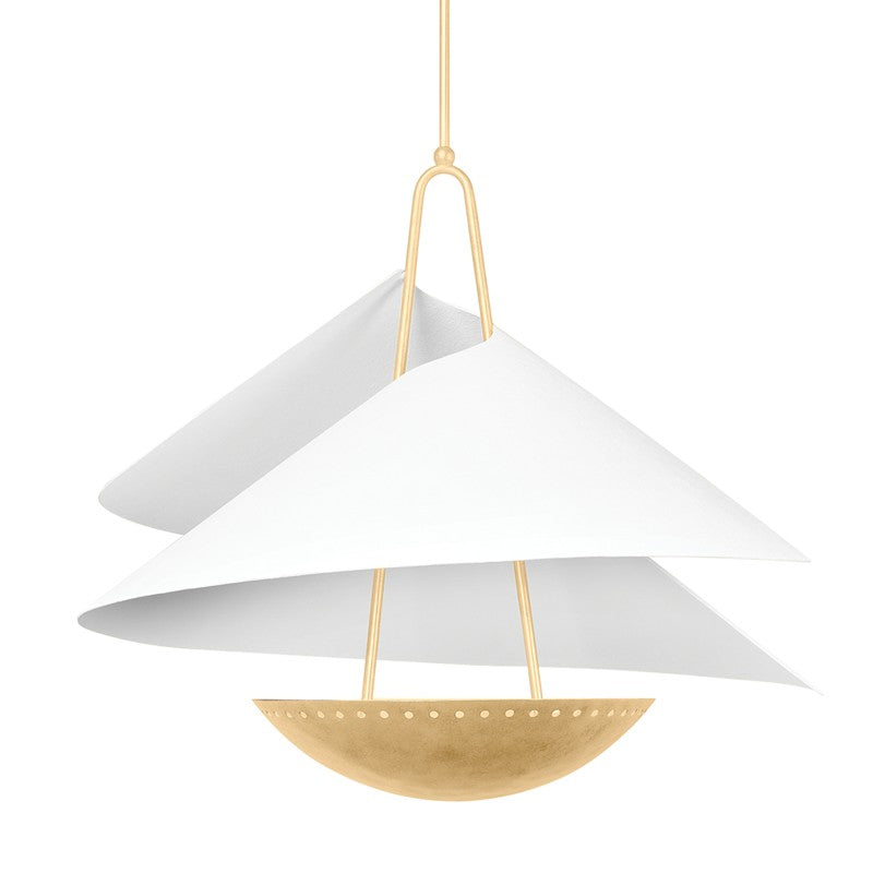 Corbett Lighting - 411-34-VGL/GSW - Four Light Pendant - Carini - Vintage Gold Leaf