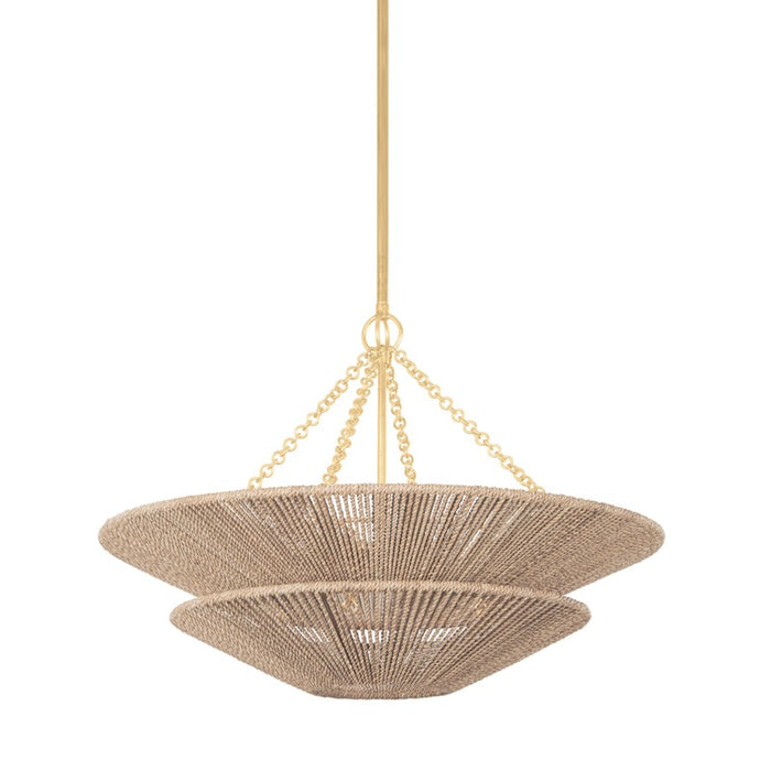 Corbett Lighting Six Light Pendant from the Tropea collection in Gold Leaf finish