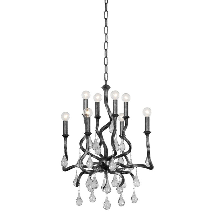 Corbett Lighting Eight Light Chandelier from the Aveline collection in Black Silver Leaf finish