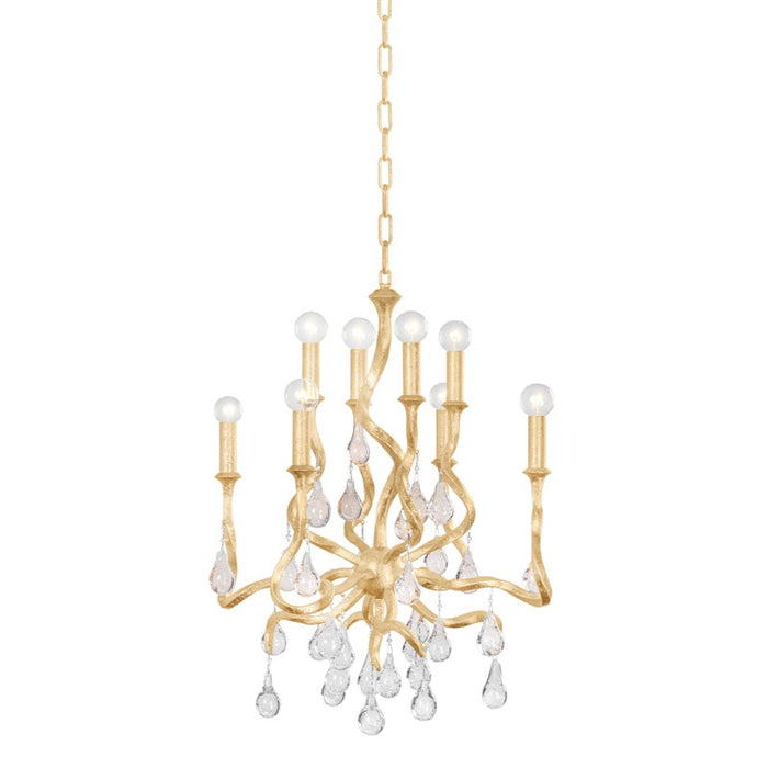 Corbett Lighting Eight Light Chandelier from the Aveline collection in Gold Leaf finish