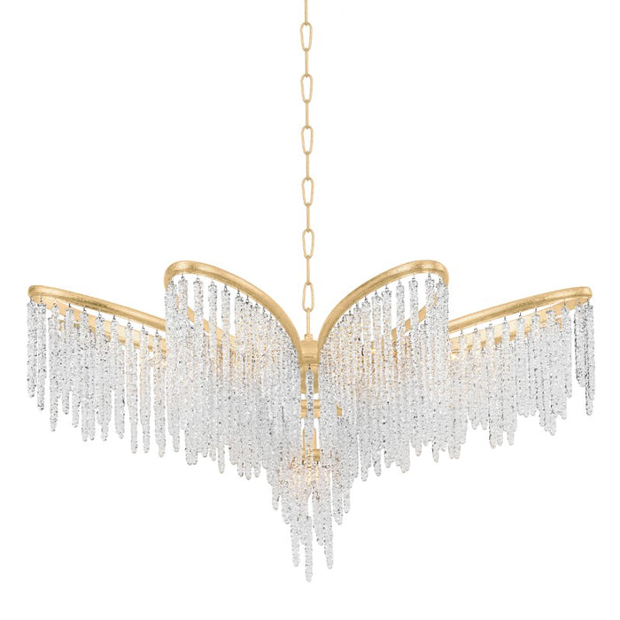 Corbett Lighting Nine Light Chandelier from the Pandora collection in Gold Leaf finish