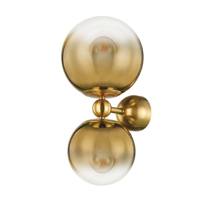 Corbett Lighting Two Light Wall Sconce from the Kyoto collection in Vintage Polished Brass finish