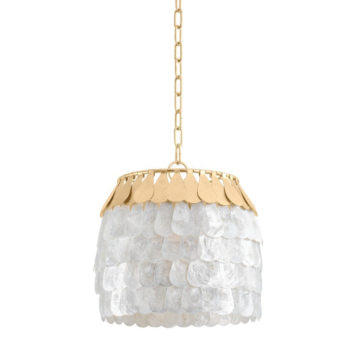 Corbett Lighting One Light Pendant from the Coralie collection in Vintage Gold Leaf finish