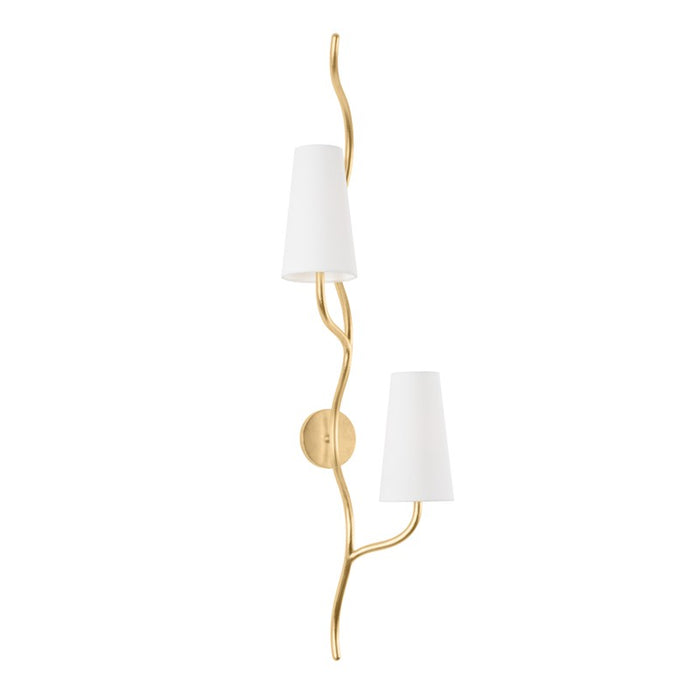 Corbett Lighting Two Light Wall Sconce from the Cortona collection in Vintage Gold Leaf finish