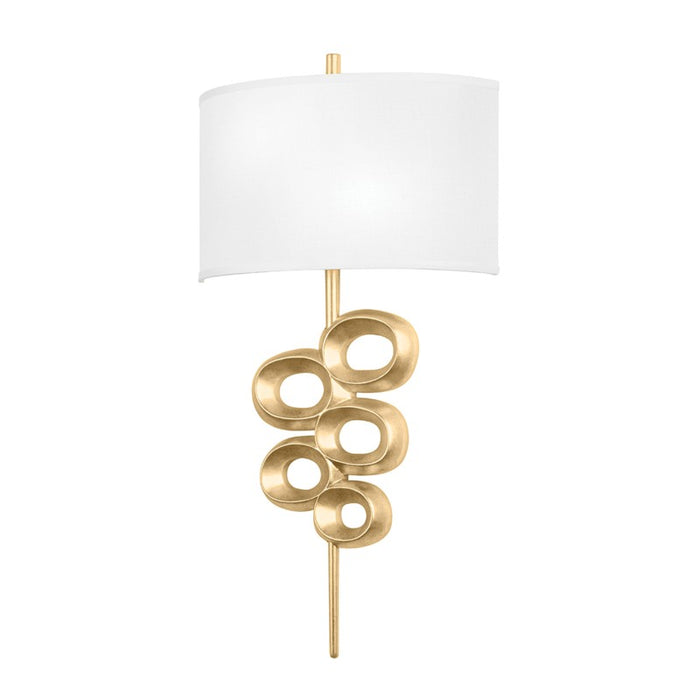 Corbett Lighting Two Light Wall Sconce from the Tourmaline collection in Vintage Gold Leaf finish