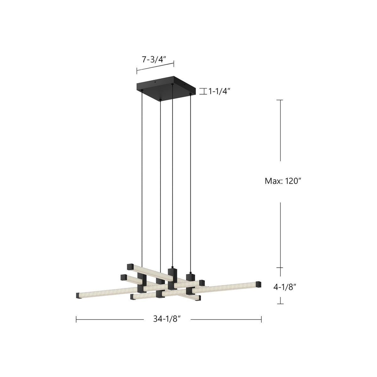 Kuzco Lighting - CH23534-BK - LED Chandelier - Blade - Black