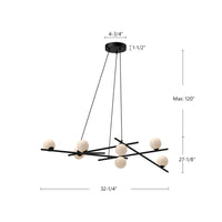 Kuzco Lighting - CH89854-BK/GO - LED Chandelier - Amara - Black/Glossy Opal Glass