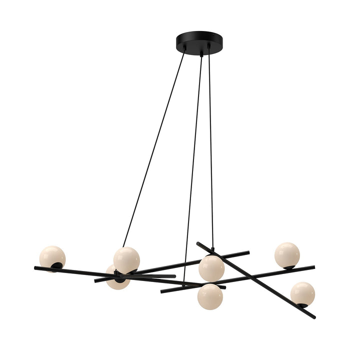 Kuzco Lighting LED Chandelier from the Amara collection in Black/Glossy Opal Glass|Brushed Gold/Glossy Opal Glass finish
