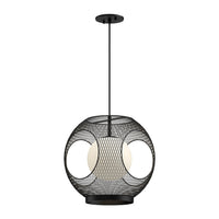 Kuzco Lighting - EP56913-BK/OP - One Light Exterior Pendant - Kona - Black/Opal Glass