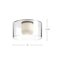 Kuzco Lighting - FM53512-BK/CL - LED Flush Mount - Birch - Black/Clear