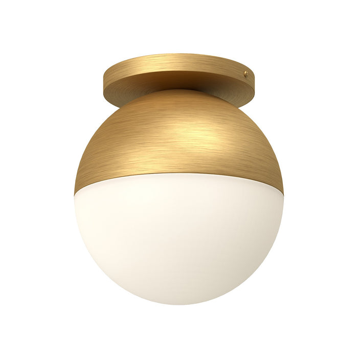 Kuzco Lighting One Light Flush Mount from the Monae collection in Black/Opal Glass|Brushed Gold/Opal Glass finish