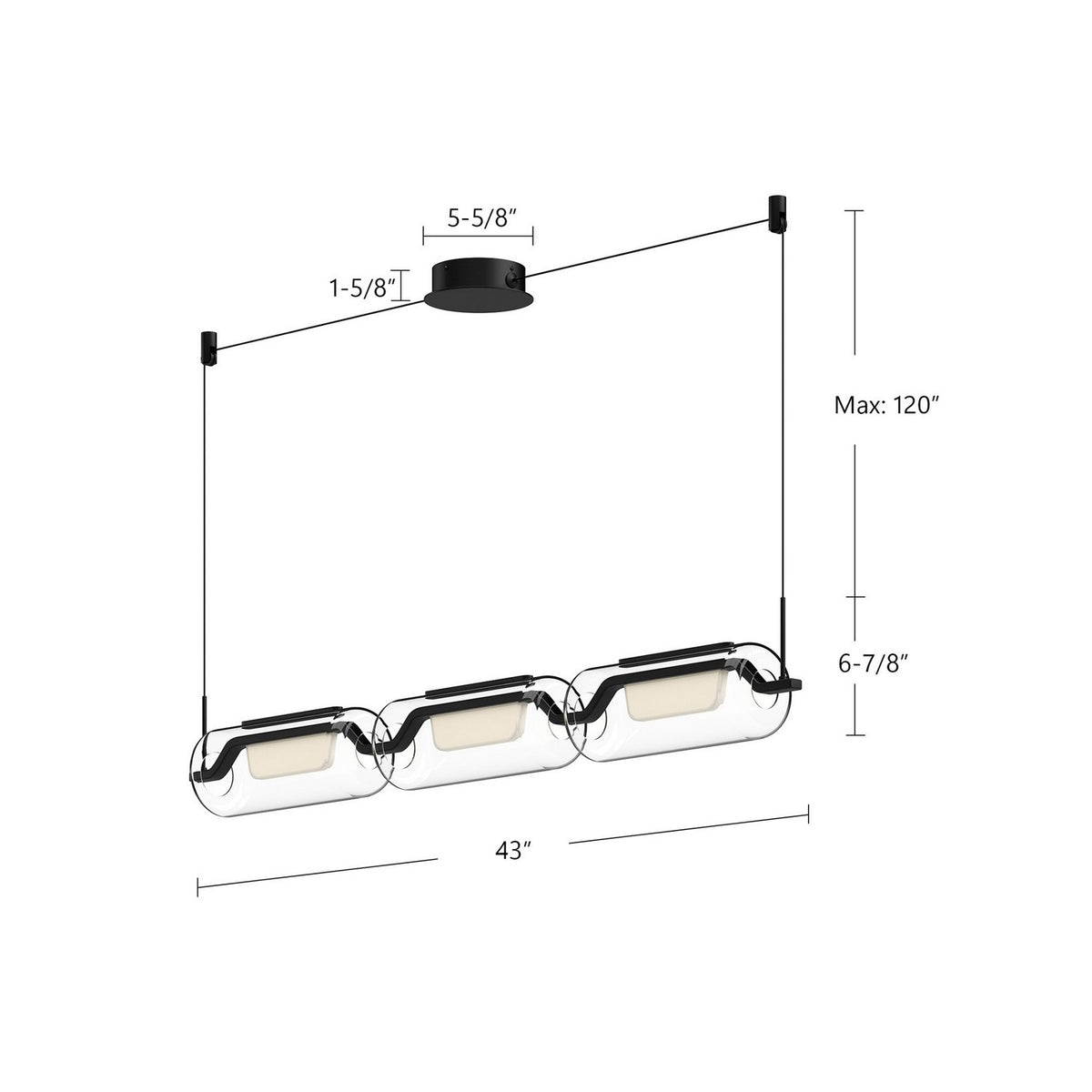 Kuzco Lighting - LP28543-BK - LED Linear Pendant - Hilo - Black