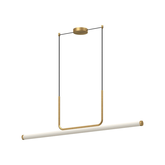 Kuzco Lighting LED Linear Pendant from the Vesper collection in Black|Brushed Gold finish