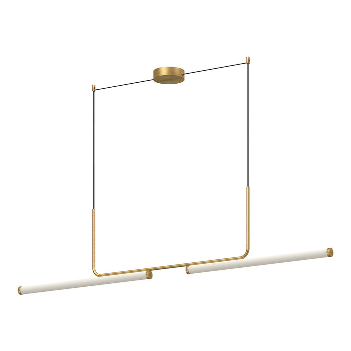 Kuzco Lighting LED Linear Pendant from the Vesper collection in Black|Brushed Gold finish