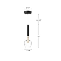 Kuzco Lighting - PD30501-BK/CL - LED Pendant - Rise - Black/Clear