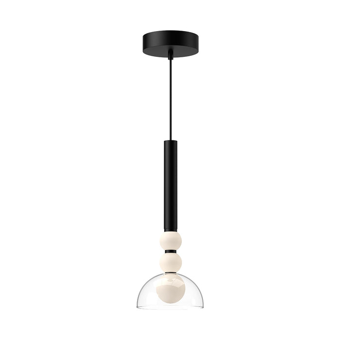 Kuzco Lighting LED Pendant from the Rise collection in Black/Clear|Brushed Gold/Clear finish