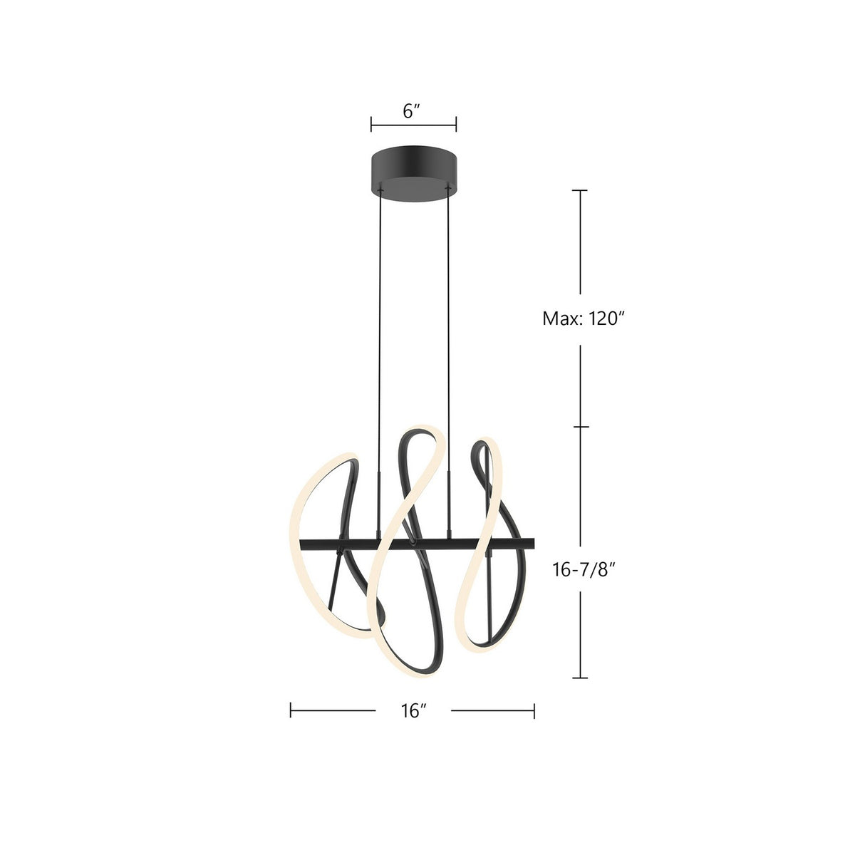 Kuzco Lighting - PD96416-BK - LED Pendant - Collide - Black