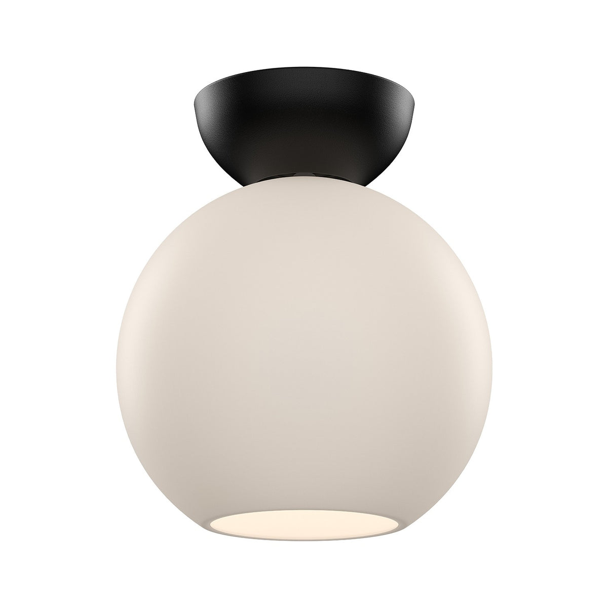 Kuzco Lighting - SF59708-BK/OP - One Light Semi-Flush Mount - Arcadia - Black/Opal Glass