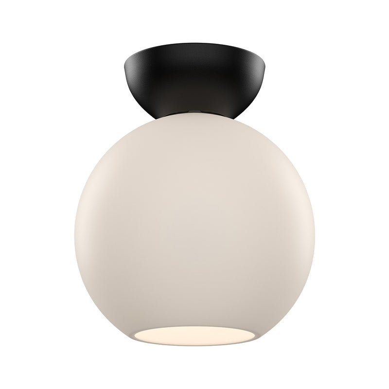 Kuzco Lighting - SF59708-BK/OP - One Light Semi-Flush Mount - Arcadia - Black/Opal Glass