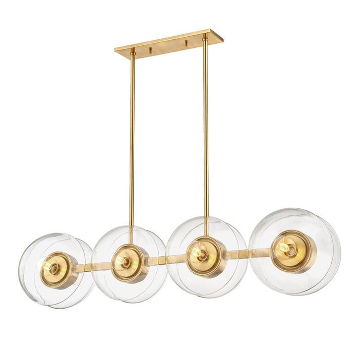 Hudson Valley Eight Light Island Pendant from the Kert collection in Aged Brass finish