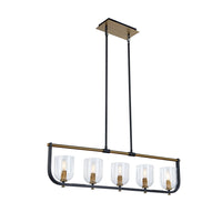 Artcraft Five Light Island Pendant from the Cheshire collection in Black & Brass finish