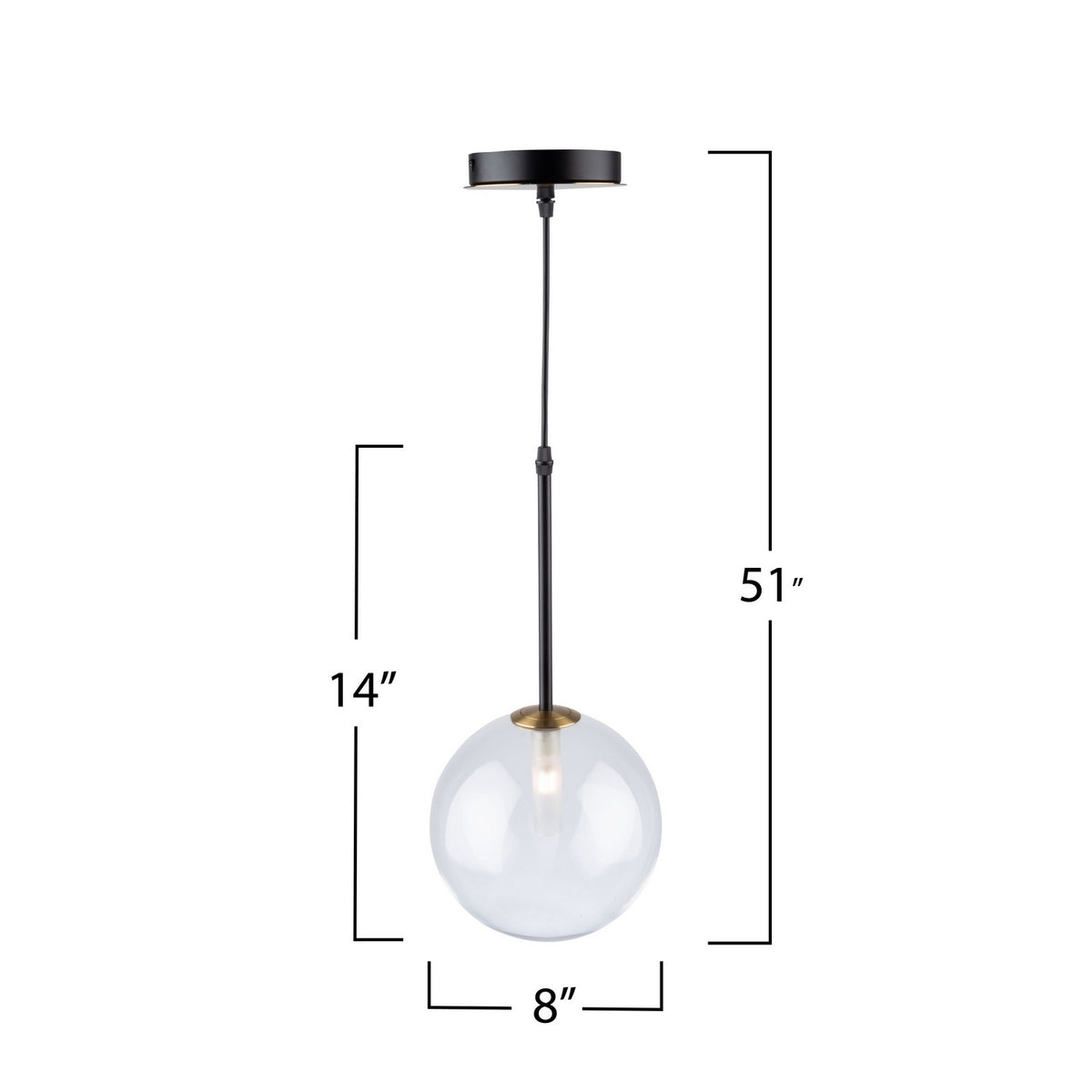 Artcraft - AC11761VB - One Light Pendant - Aurelia - Matte Black & Brass