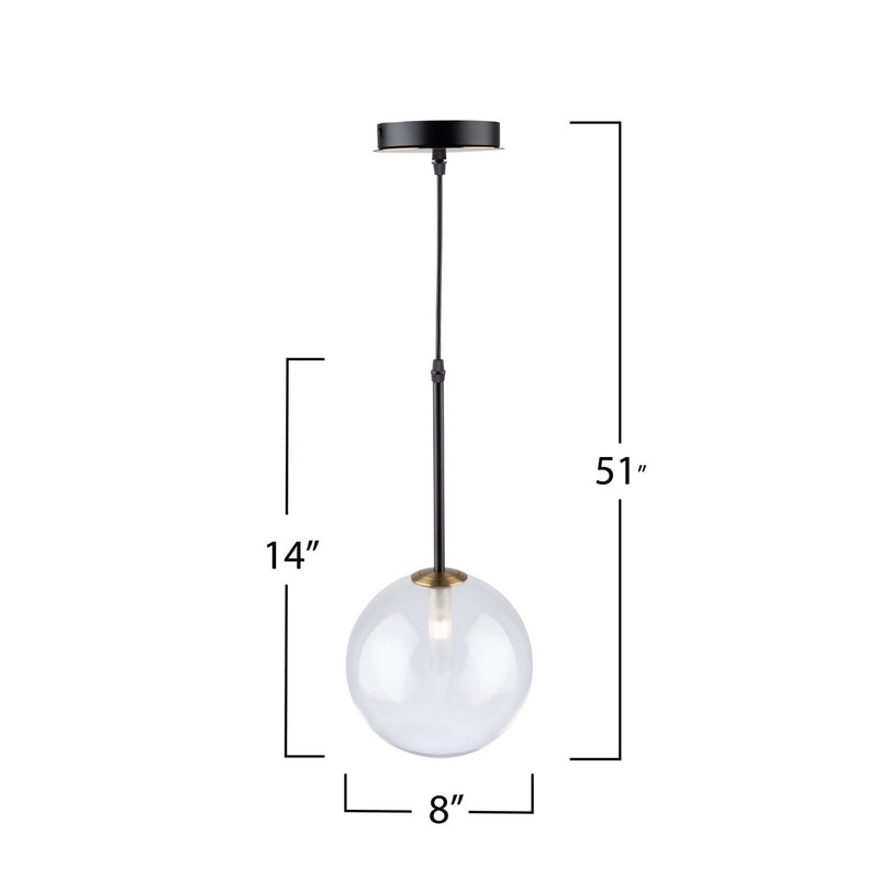 Artcraft - AC11761VB - One Light Pendant - Aurelia - Matte Black & Brass