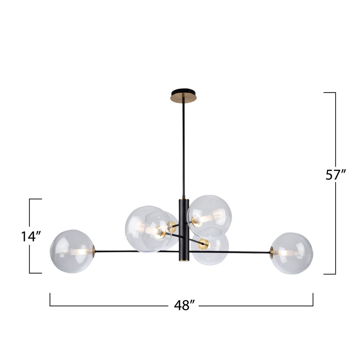 Artcraft - AC11766VB - Six Light Chandelier - Aurelia - Matte Black & Brass