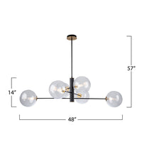 Artcraft - AC11766VB - Six Light Chandelier - Aurelia - Matte Black & Brass
