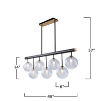 Artcraft - AC11767VB - Seven Light Island Pendant - Aurelia - Matte Black & Brass