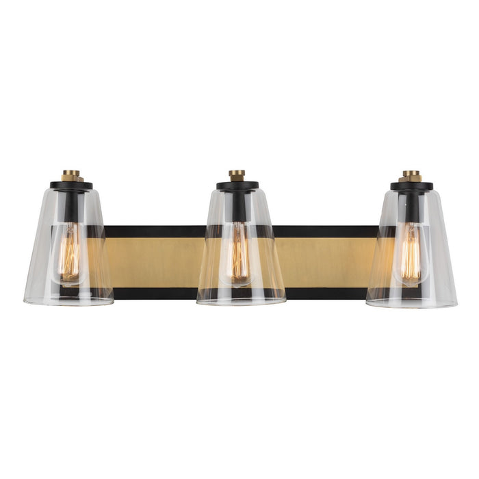 Artcraft One Light Wall Sconce from the Treviso collection in Black & Brass finish