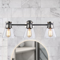 Artcraft - AC11803NB - Three Light Vanity - Kanata - Black & Polished Nickel