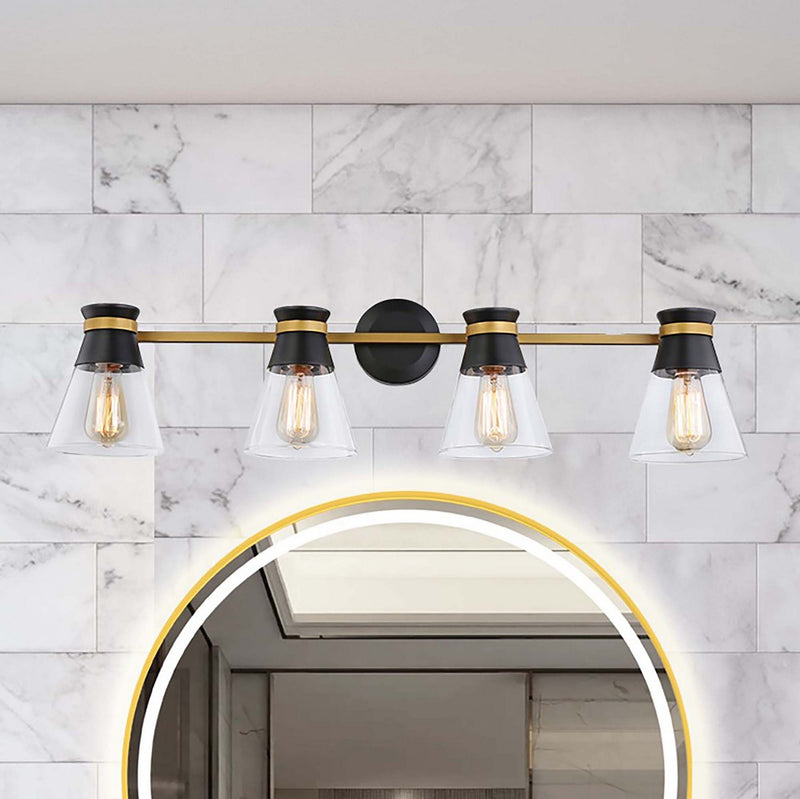 Artcraft - AC11804BB - Four Light Vanity - Kanata - Black & Brushed Brass