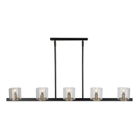 Artcraft Five Light Island Pendant from the Salinas collection in Black and Brass finish