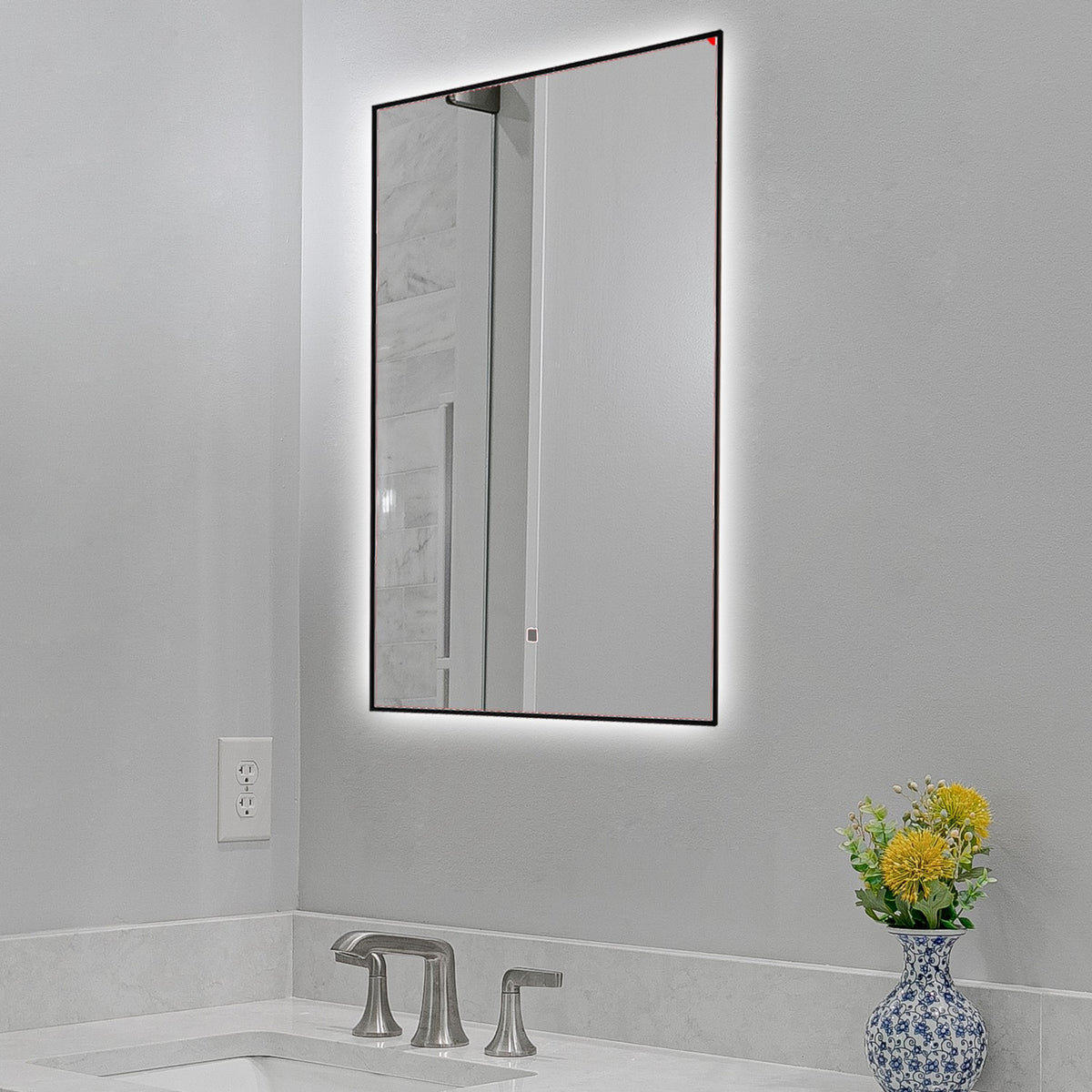 Artcraft - AM325 - LED Wall Mirror - Reflections - Matte Black