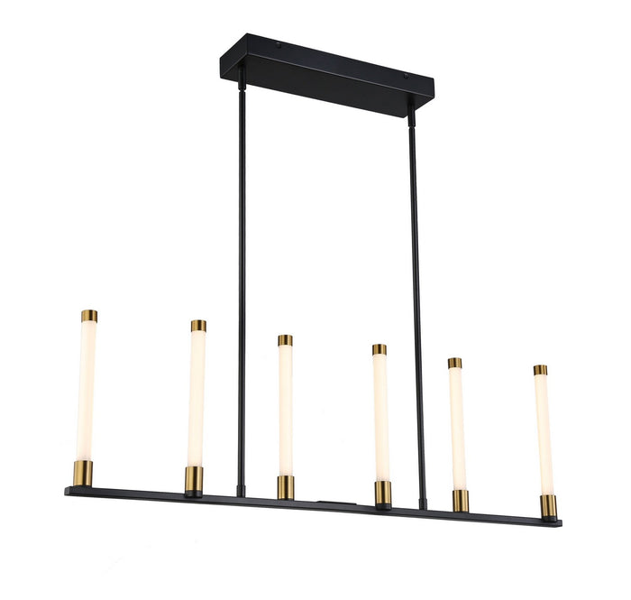 Artcraft LED Island Pendant from the Infiniti collection in Matte Black & Brass finish