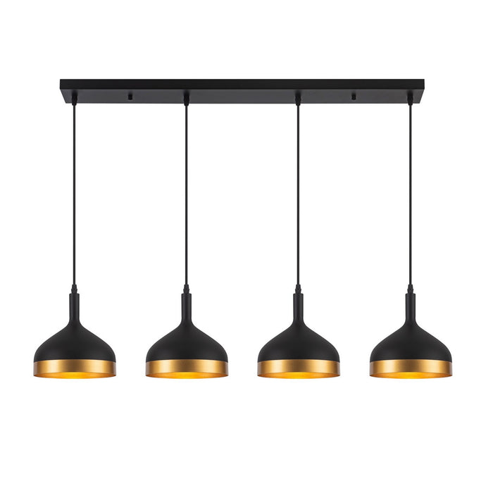 Artcraft Four Light Island Pendant from the Dash collection in Black & Gold finish