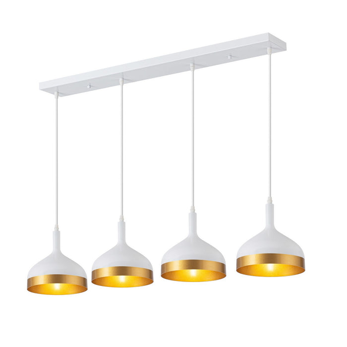 Artcraft Four Light Island Pendant from the Dash collection in White & Gold finish