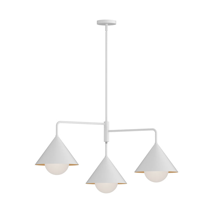 Alora Three Light Chandelier from the Remy collection in Brushed Gold/Opal Glass|Matte Black/Opal Glass|White/Opal Glass finish