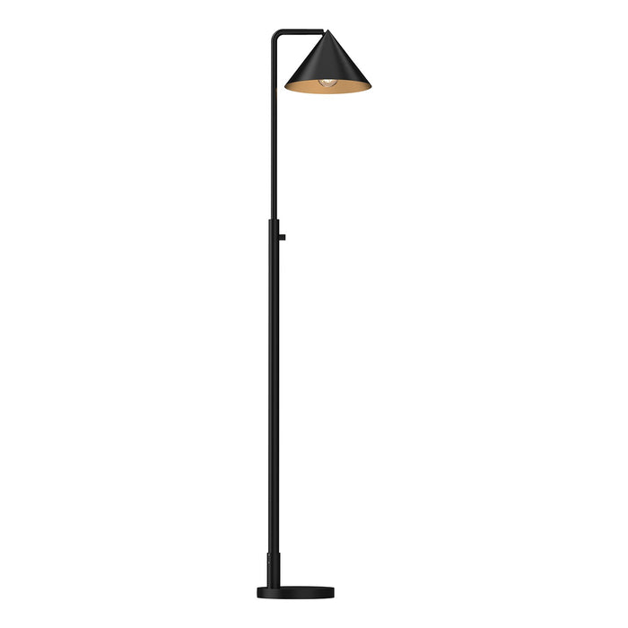 Alora One Light Floor Lamp from the Remy collection in Brushed Gold|Matte Black|White finish